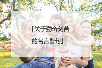 关于勤奋刻苦的名言警句