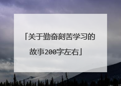 关于勤奋刻苦学习的故事200字左右