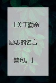 关于勤奋励志的名言警句。