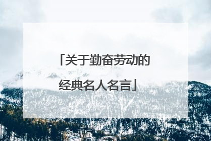 关于勤奋劳动的经典名人名言