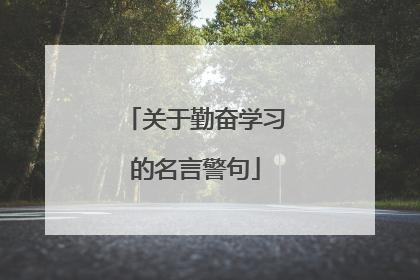 关于勤奋学习的名言警句