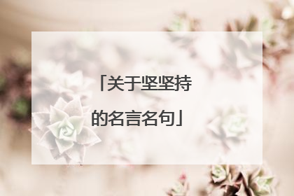 关于坚坚持的名言名句