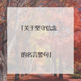 关于坚守信念的名言警句