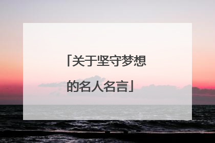 关于坚守梦想的名人名言