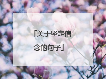 关于坚定信念的句子