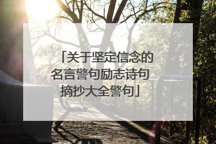 关于坚定信念的名言警句励志诗句摘抄大全警句