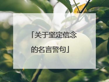 关于坚定信念的名言警句