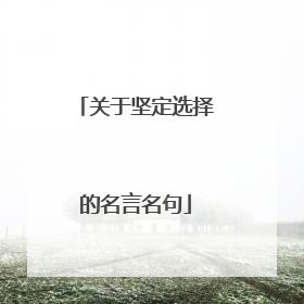 关于坚定选择的名言名句