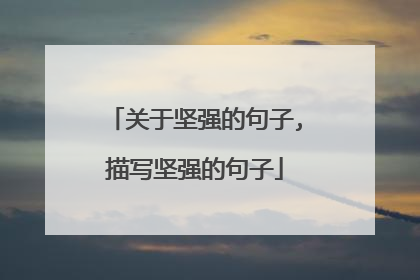 关于坚强的句子,描写坚强的句子