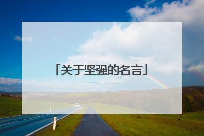 关于坚强的名言