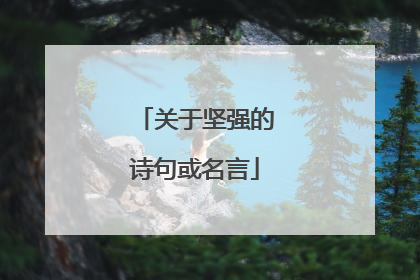 关于坚强的诗句或名言