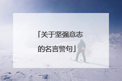 关于坚强意志的名言警句