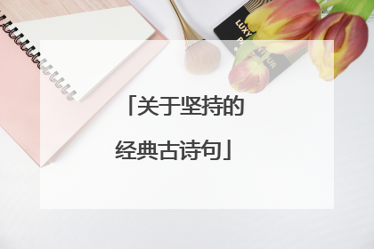 关于坚持的经典古诗句