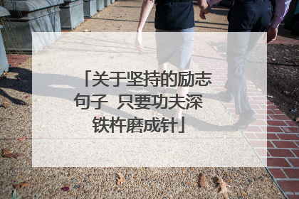 关于坚持的励志句子 只要功夫深铁杵磨成针