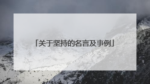 关于坚持的名言及事例