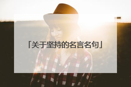 关于坚持的名言名句