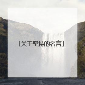 关于坚持的名言