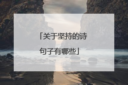 关于坚持的诗句子有哪些