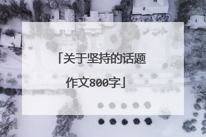 关于坚持的话题作文800字