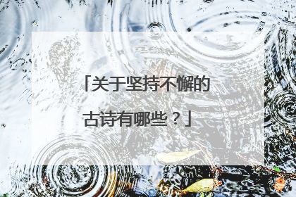 关于坚持不懈的古诗有哪些？