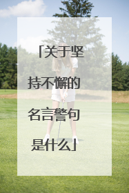 关于坚持不懈的名言警句是什么