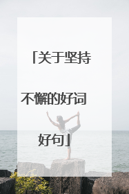 关于坚持不懈的好词好句