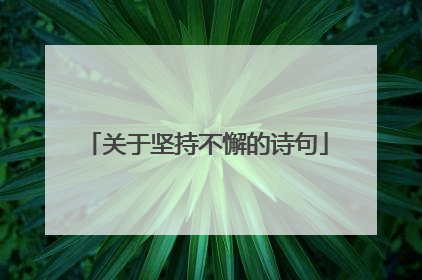 关于坚持不懈的诗句