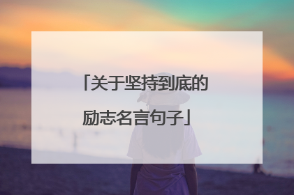 关于坚持到底的励志名言句子