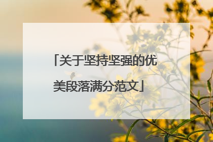 关于坚持坚强的优美段落满分范文