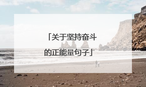 关于坚持奋斗的正能量句子