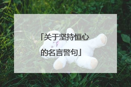 关于坚持恒心的名言警句