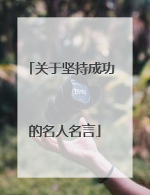 关于坚持成功的名人名言