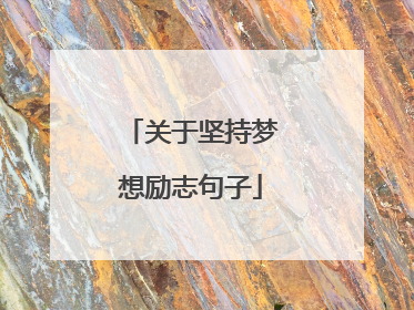 关于坚持梦想励志句子