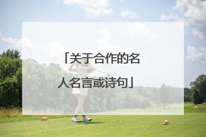 关于合作的名人名言或诗句