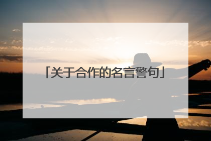 关于合作的名言警句