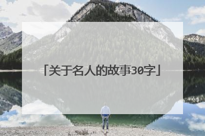 关于名人的故事30字