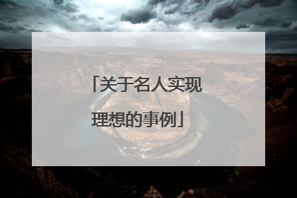 关于名人实现理想的事例