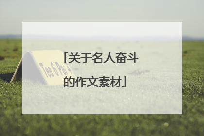 关于名人奋斗的作文素材