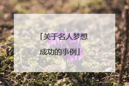 关于名人梦想成功的事例