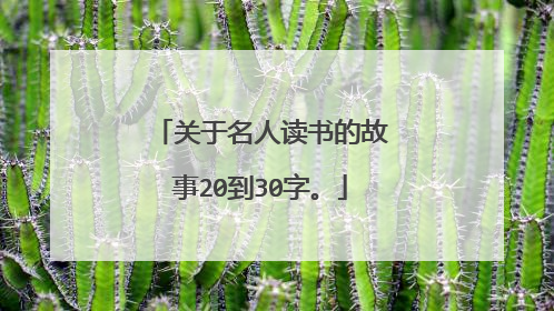 关于名人读书的故事20到30字。