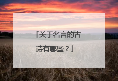 关于名言的古诗有哪些？