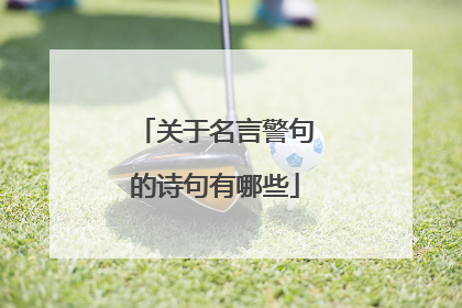 关于名言警句的诗句有哪些