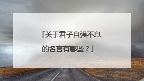 关于君子自强不息的名言有哪些?