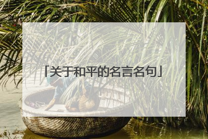 关于和平的名言名句