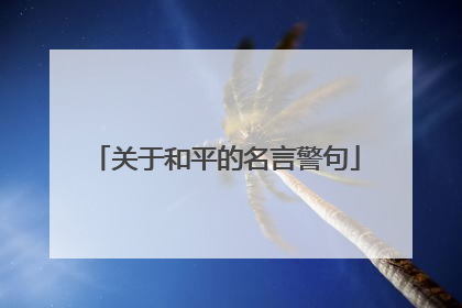 关于和平的名言警句