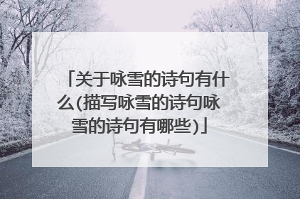 关于咏雪的诗句有什么(描写咏雪的诗句咏雪的诗句有哪些)