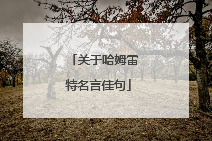 关于哈姆雷特名言佳句