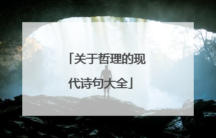关于哲理的现代诗句大全