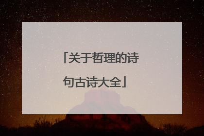 关于哲理的诗句古诗大全