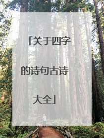 关于四字的诗句古诗大全